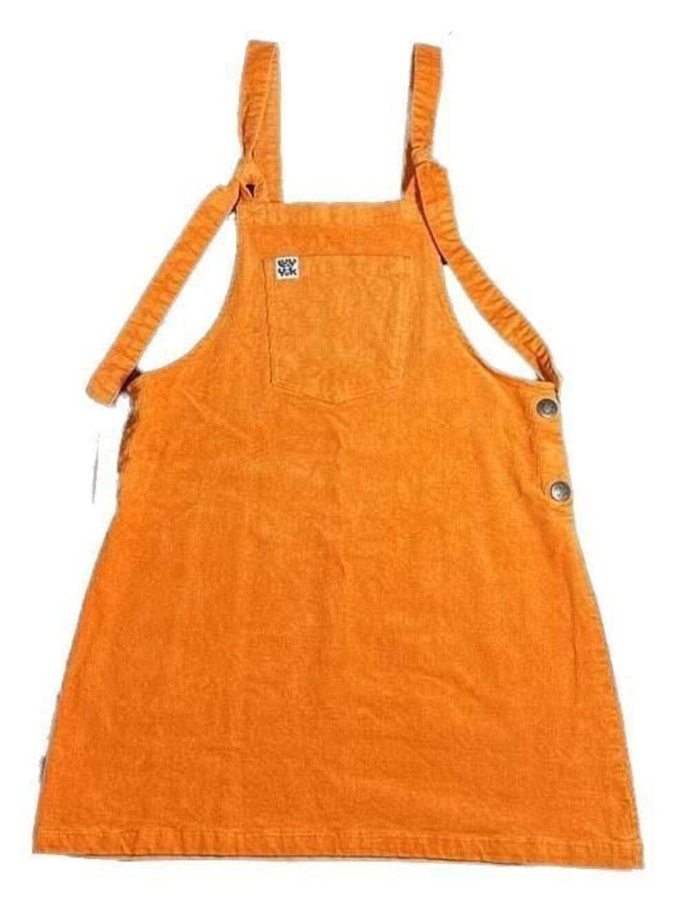 Lucy & Yak Orange Organic Cotton Corduroy Pinafore Dress, M